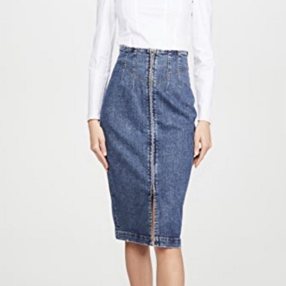 Rebecca Taylor La Vie High Waist Denim Pencil Skirt Size 29 - Picture 1 of 11